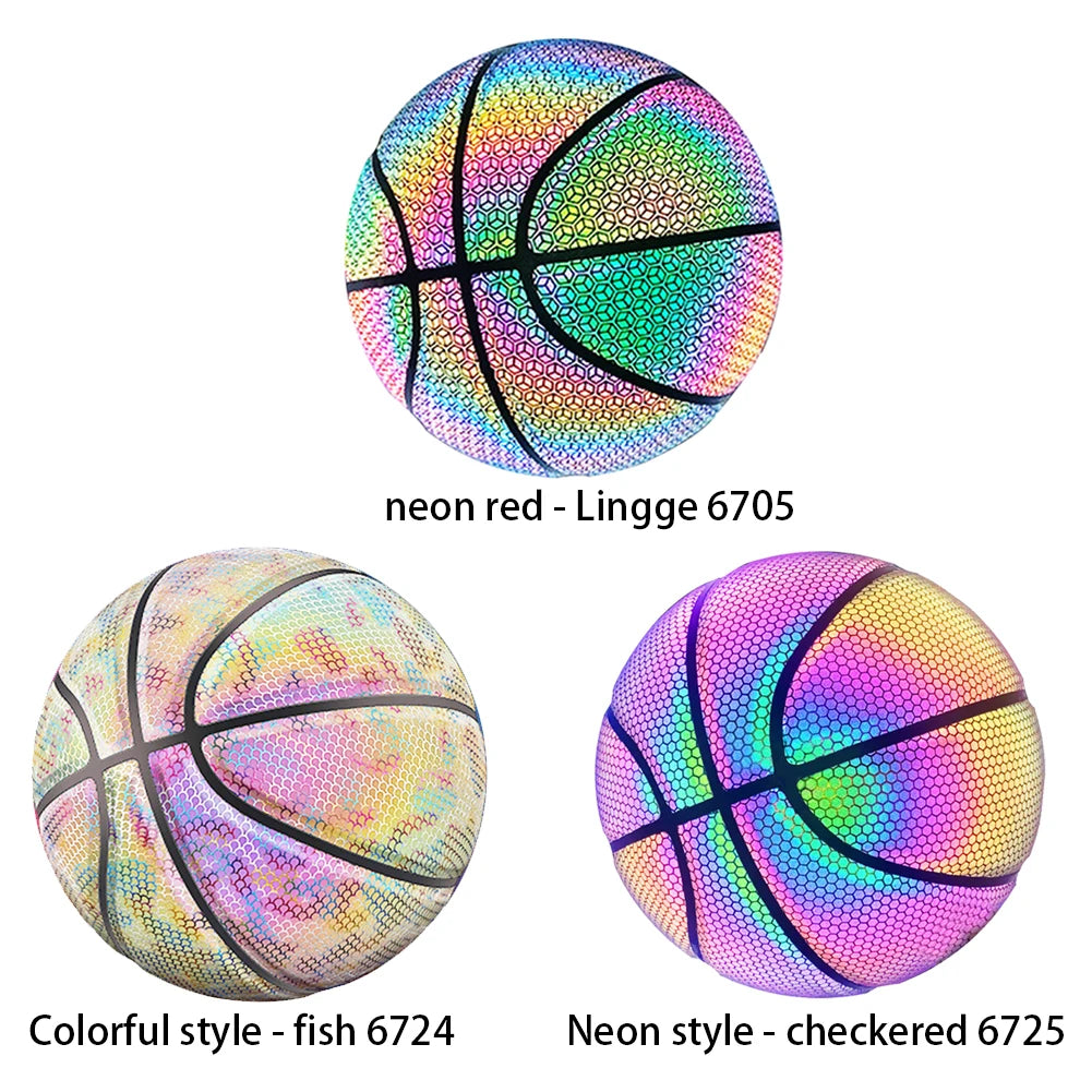 Luminous Holographic Reflective Basketball For Daily Exercise