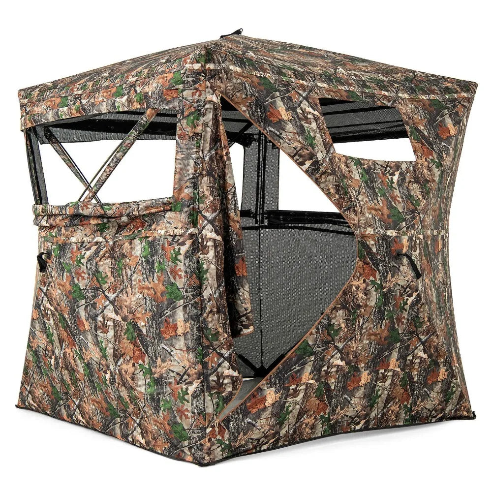 Camouflage Hunting Blind for 3-4 People 270 Degree Viewing Range