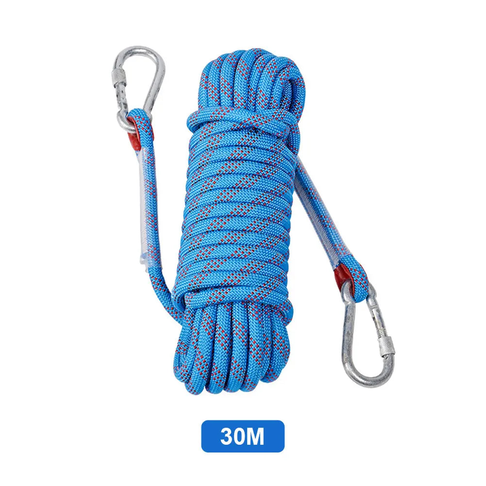 Outdoor Static Rappelling Rope With Two Hooks For Emergency Rescue