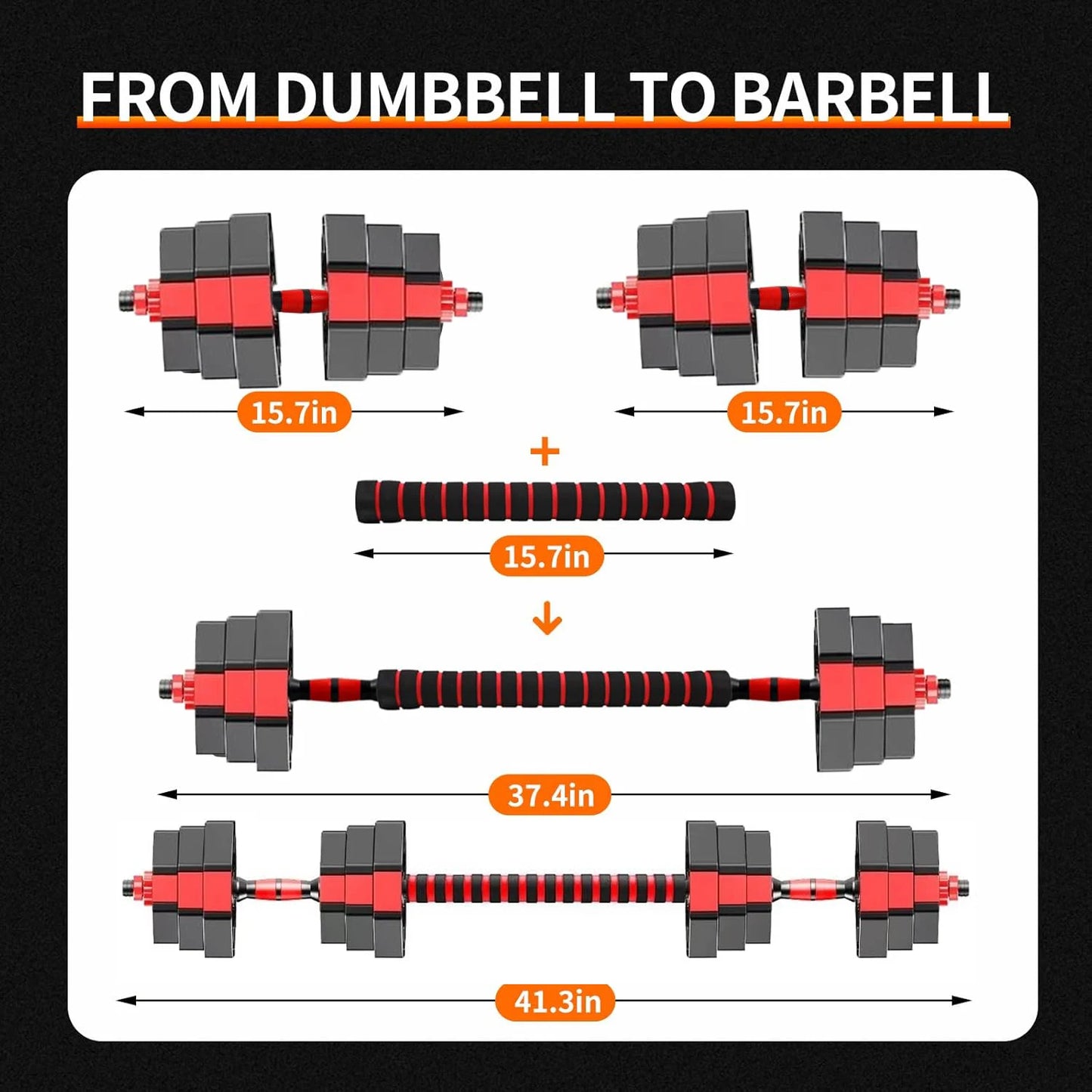 Department Adjustable Dumbbell To Barbell 44Lbs Fitness Set
