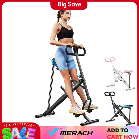 Merach 2in1 Foldable Squat and Rowing Machine for Home Fitness