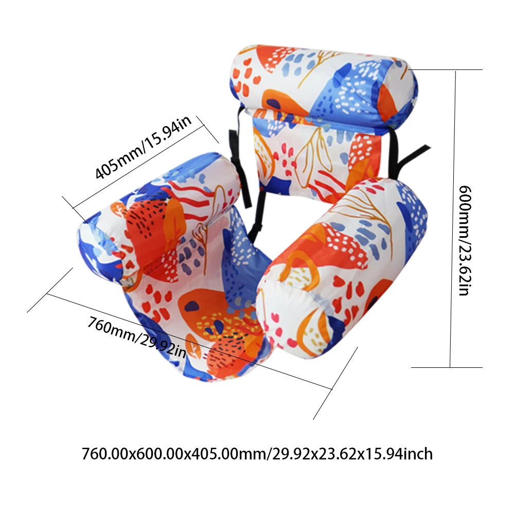 VKTECH Inflatable Pool Lounger Chair With Arm Backrest