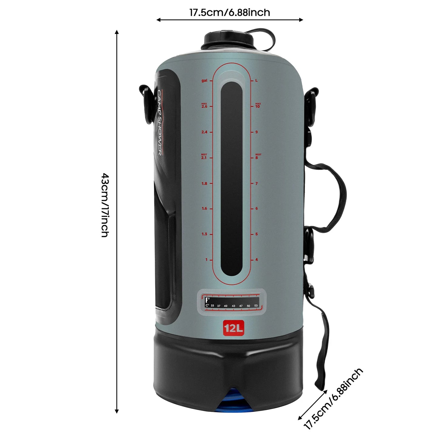 Portable Solar Camping Shower With Pump And Removable Hose