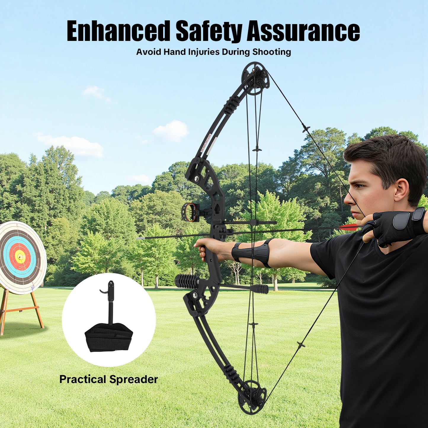 Compound Bow For Adults Right Hand With 3 Pin Sight