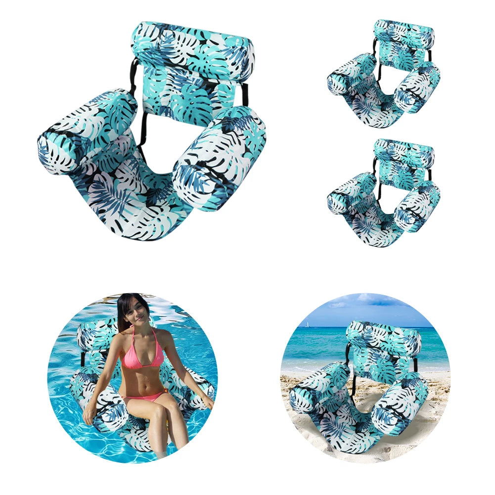 VKTECH Inflatable Pool Lounger Chair With Arm Backrest