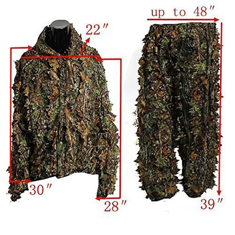 NONECN 3D Ghillie Suit Tactical Camouflage For Outdoor Hunting