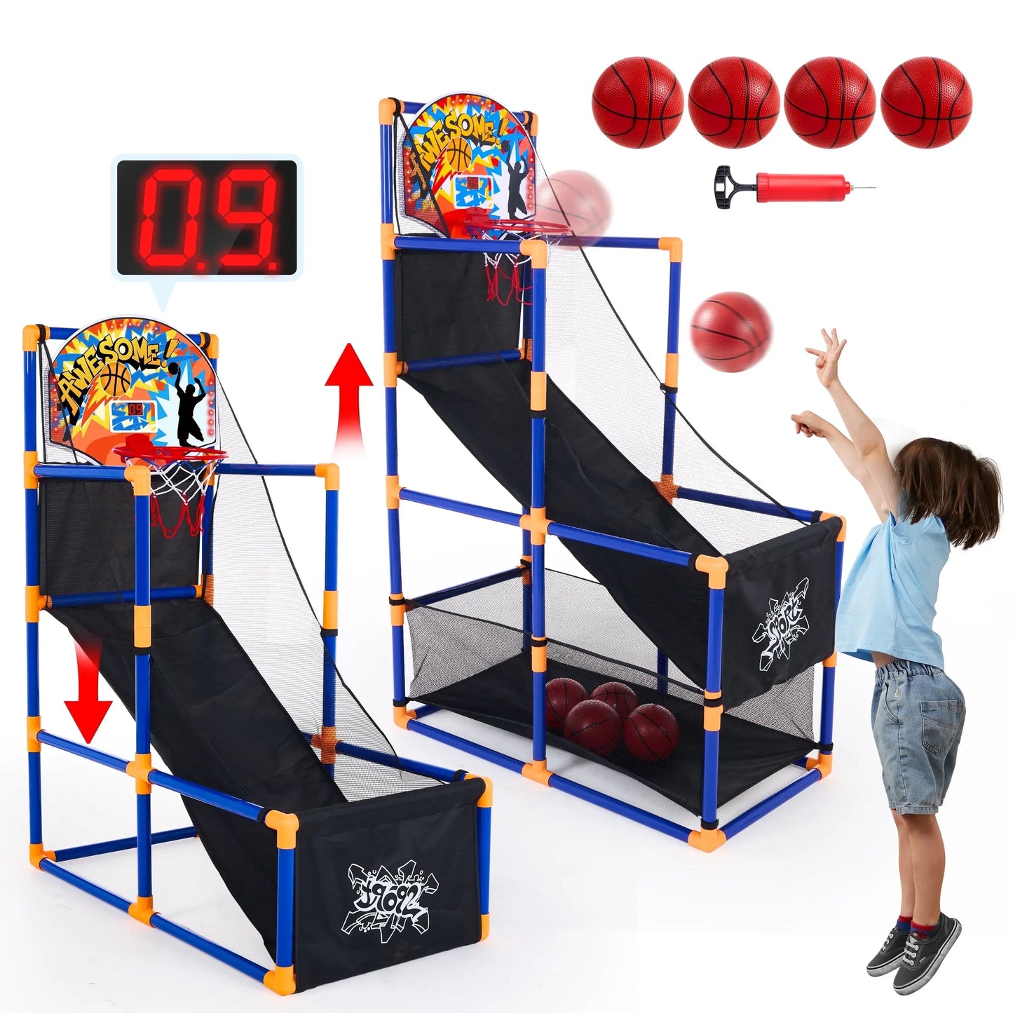 Joyfy LED Scoring Arcade Basketball Game With 4 Balls