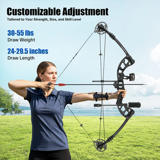 Compound Bow For Adults Right Hand With 3 Pin Sight