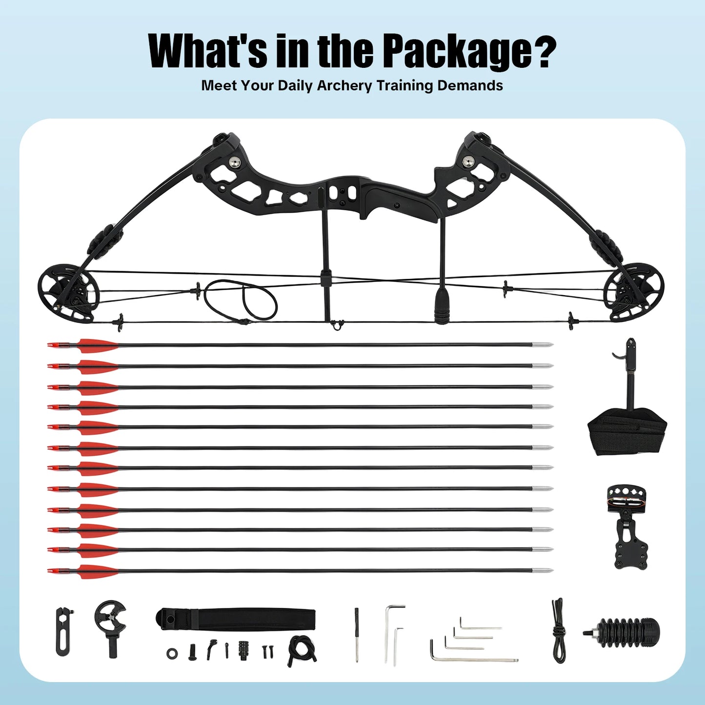 Compound Bow For Adults Right Hand With 3 Pin Sight