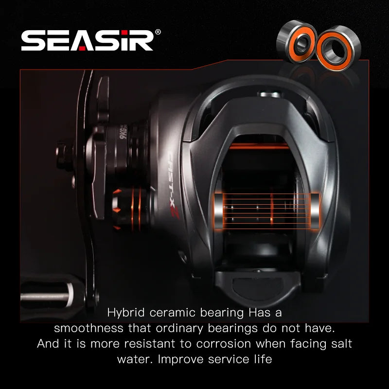 SeaSir Cast X2 Baitcasting Reel 7.3:1 Hybrid Ceramic Bearings