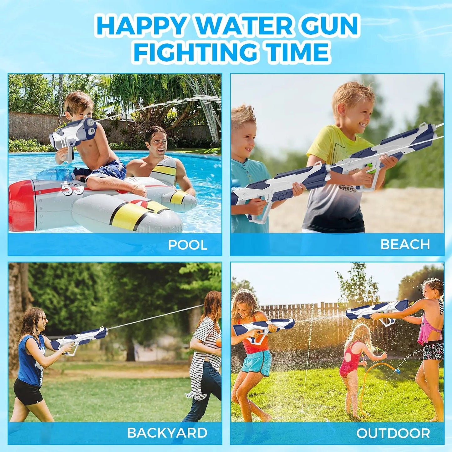 CONUSEA Electric Water Gun Squirt Pistol Outdoor Pool Beach Fun