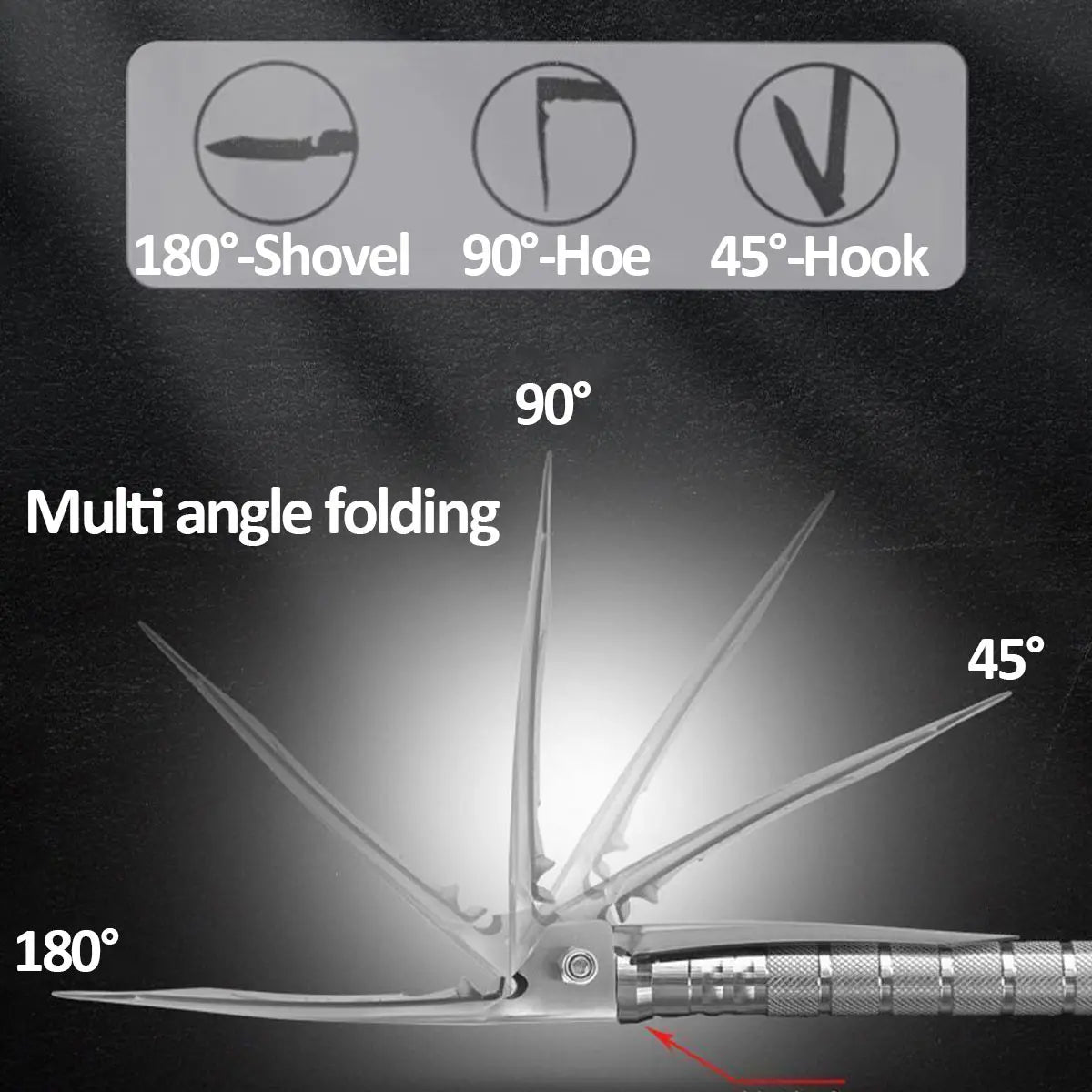 Skywolfeye Foldable Military Shovel Multi Tool for Outdoor Survival