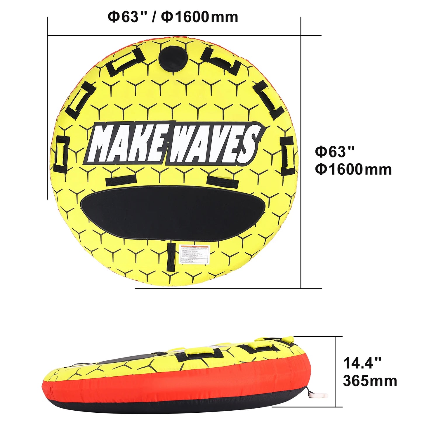 SucceBuy 3-Person Towable Tube for Boating