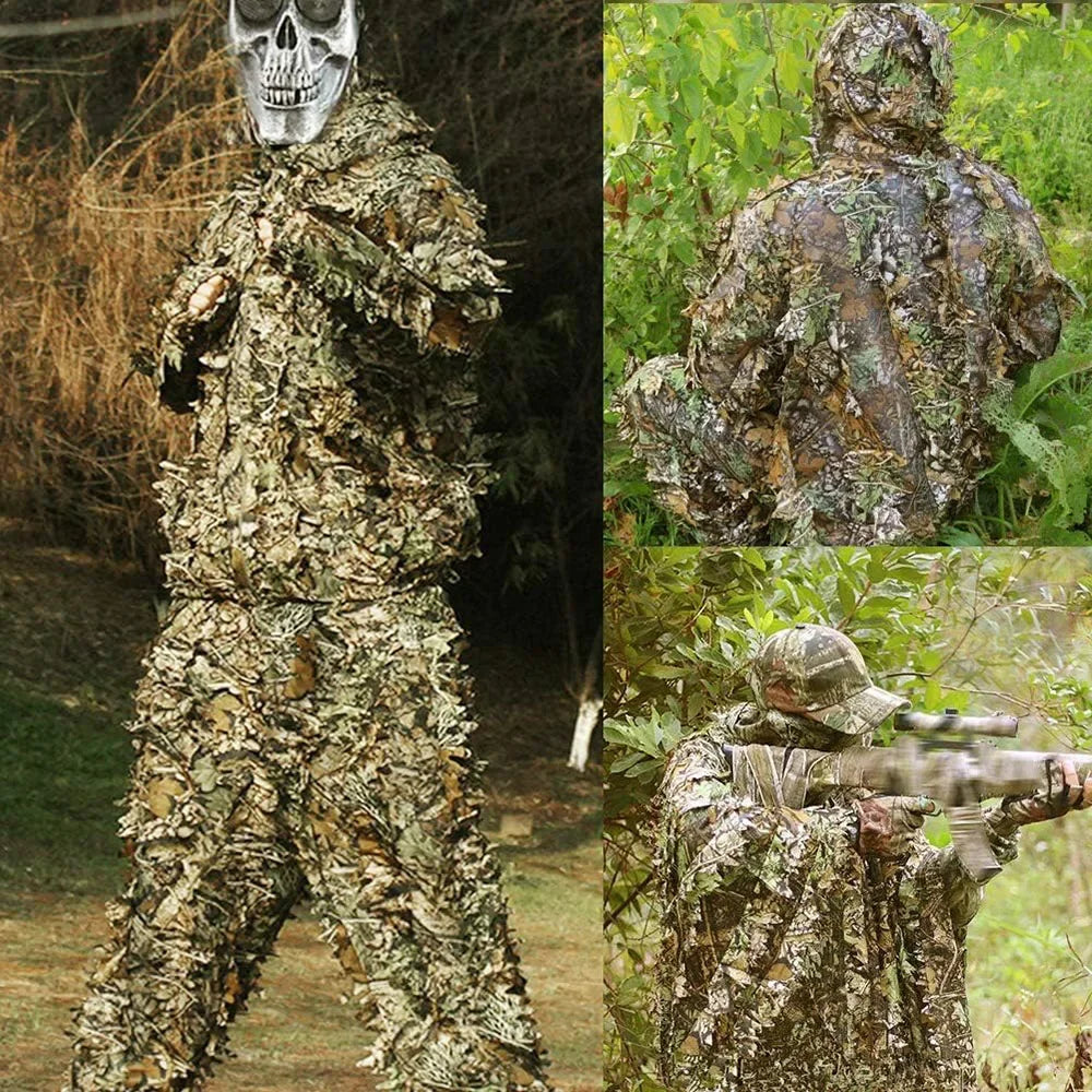 NONECN 3D Ghillie Suit Tactical Camouflage Jungle Combat Set