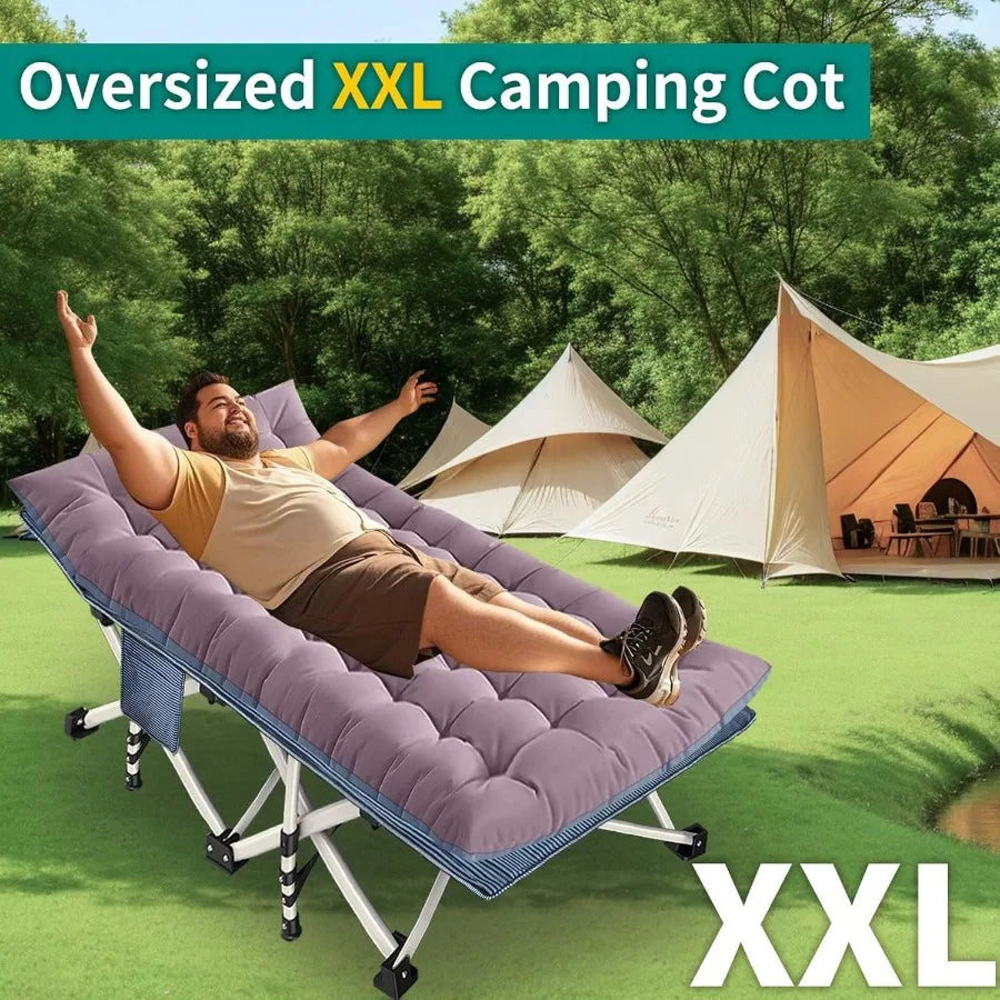 XMSJ Camping Cot With Mattress Folding Heavy Duty Bed