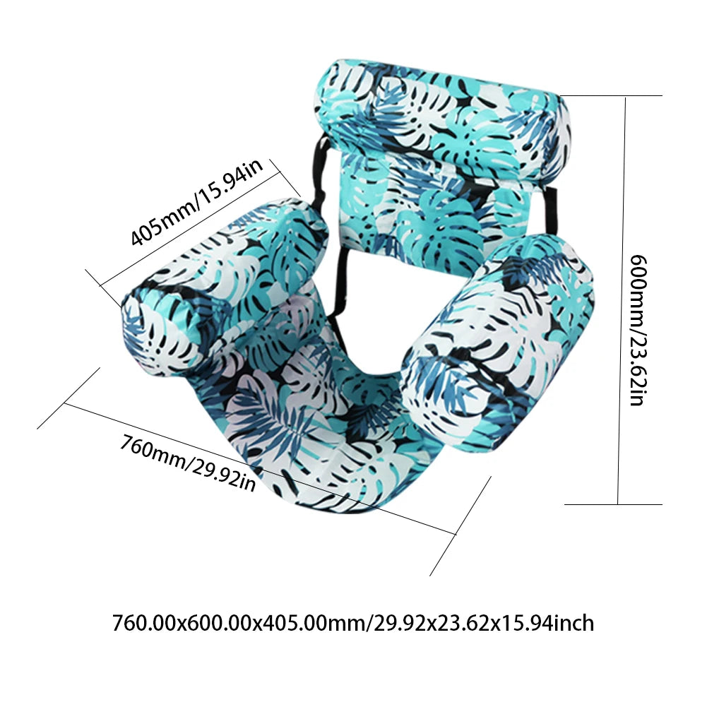 VKTECH Inflatable Pool Lounger Chair With Arm Backrest