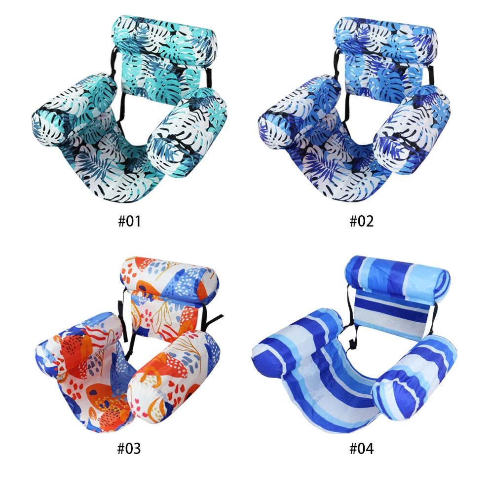 VKTECH Inflatable Pool Lounger Chair With Arm Backrest