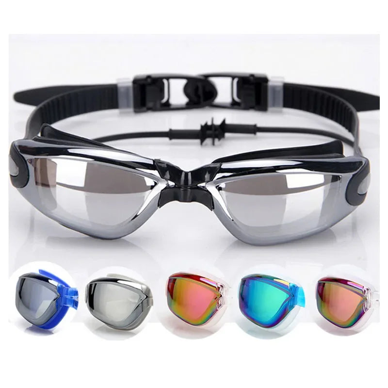 Frame Myopia Swim Goggles Earplug Anti Fog Waterproof Eyewear