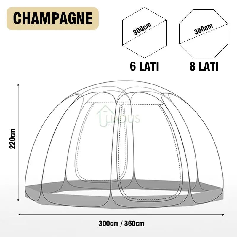 LIADUS Transparent Mushroom Dome Tent For Outdoor Camping Shelter