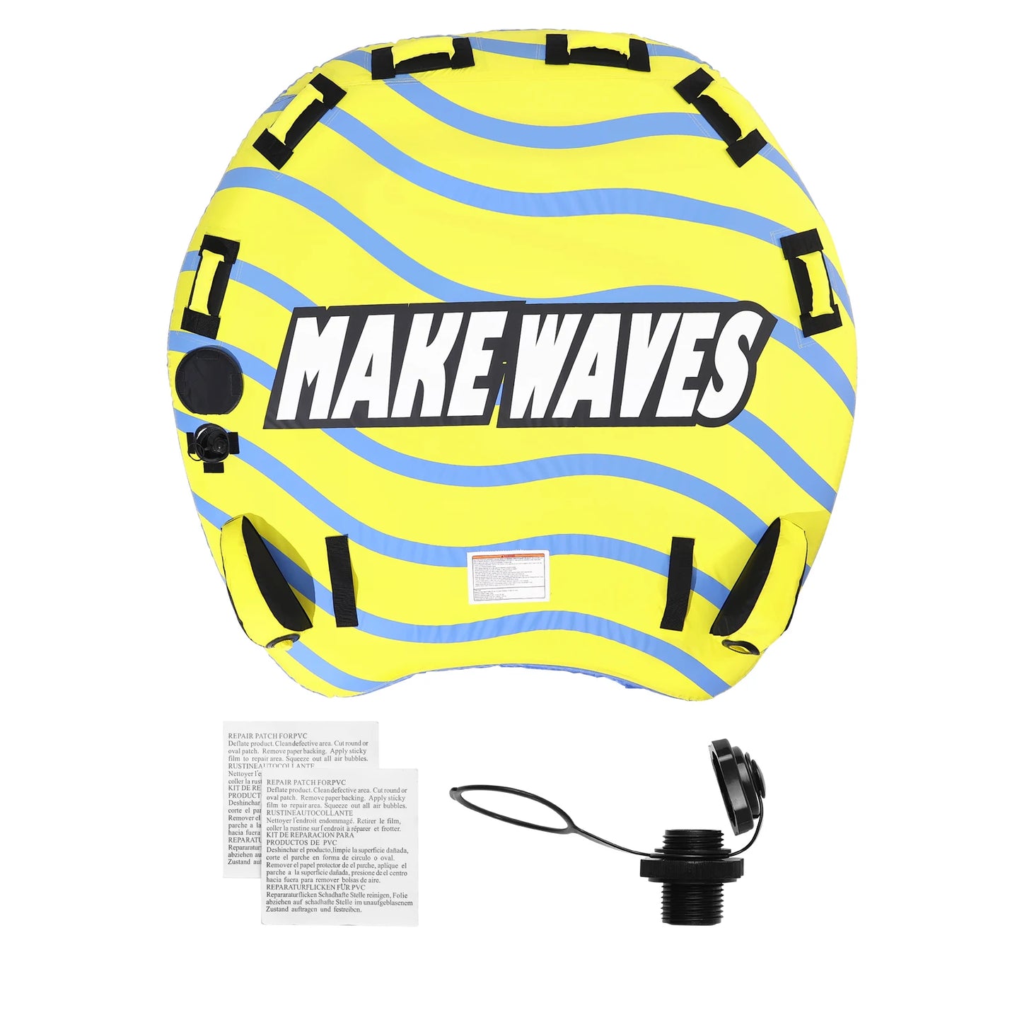 SucceBuy Towable Tube for Boating 1-3 Riders with Bumper Fins