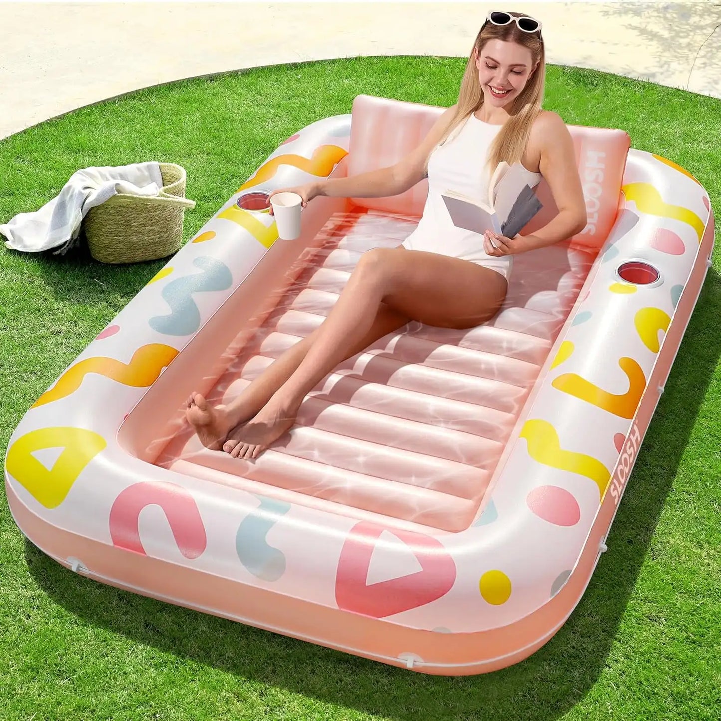 JOYFY Inflatable Pool Lounger Float Four In One Suntan Tub