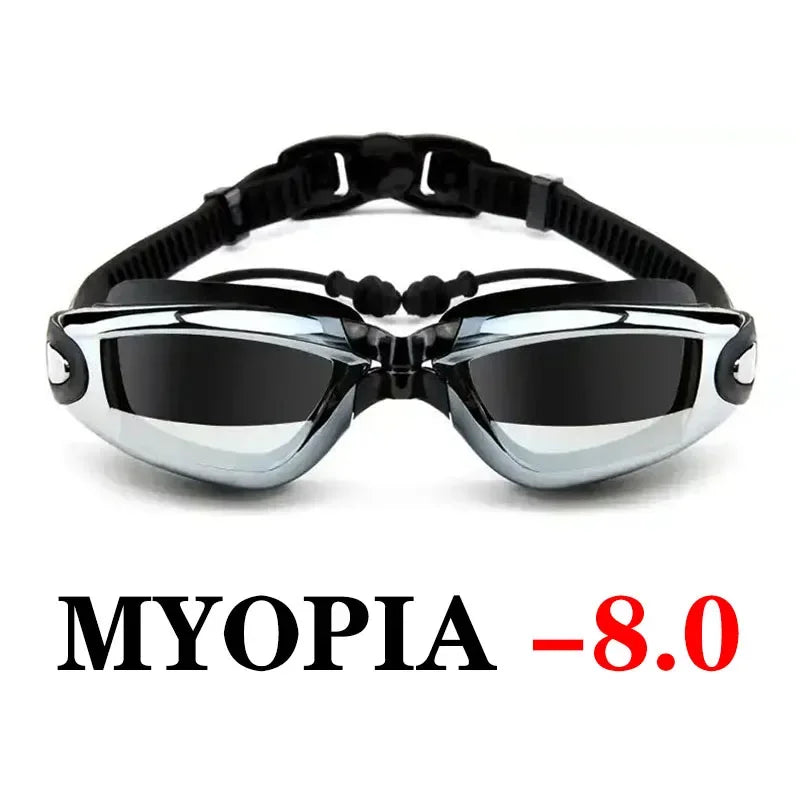 Frame Myopia Swim Goggles Earplug Anti Fog Waterproof Eyewear