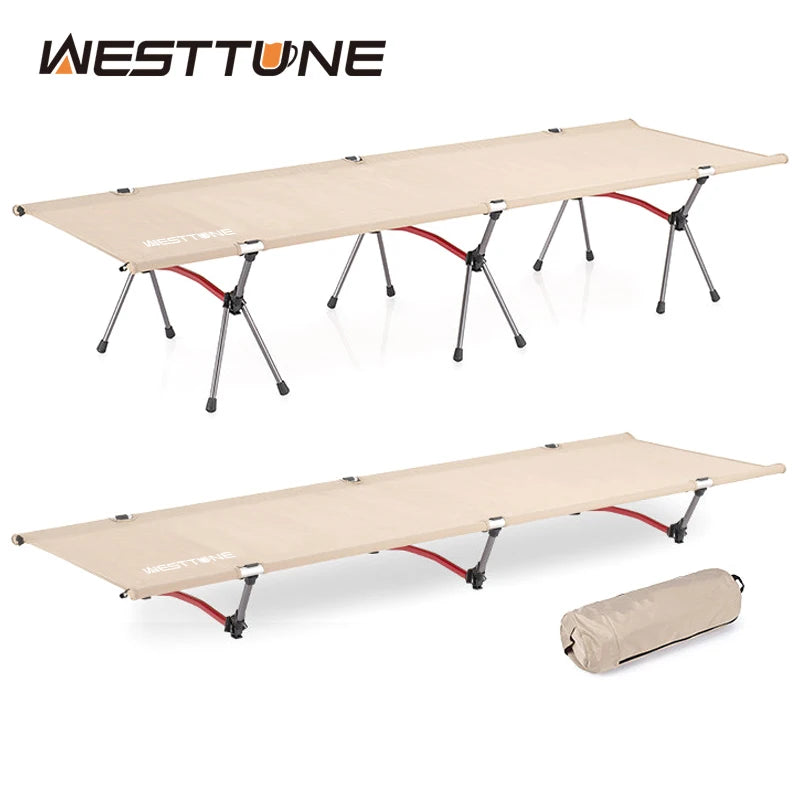 WestTune Camping Cot With Leg Extenders Ultralight Folding Bed