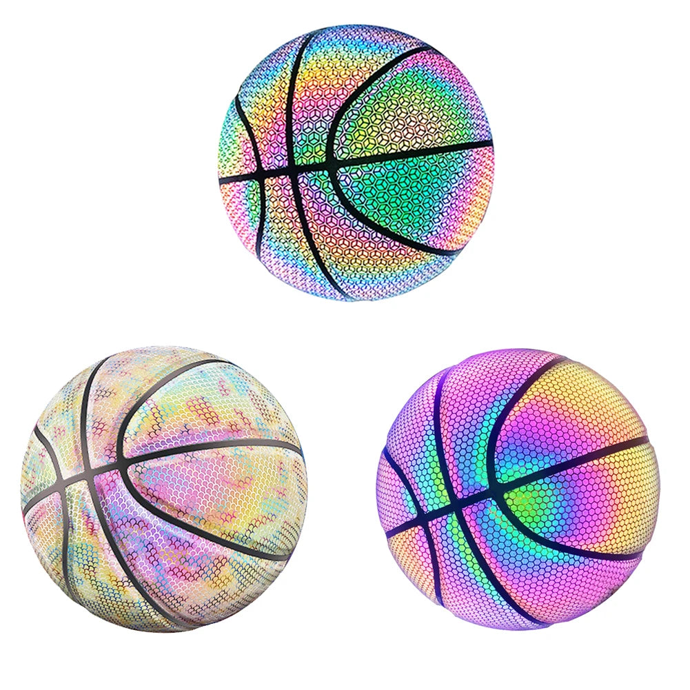 Luminous Holographic Reflective Basketball For Daily Exercise