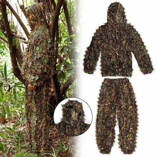 NONECN 3D Ghillie Suit Tactical Camouflage For Outdoor Hunting