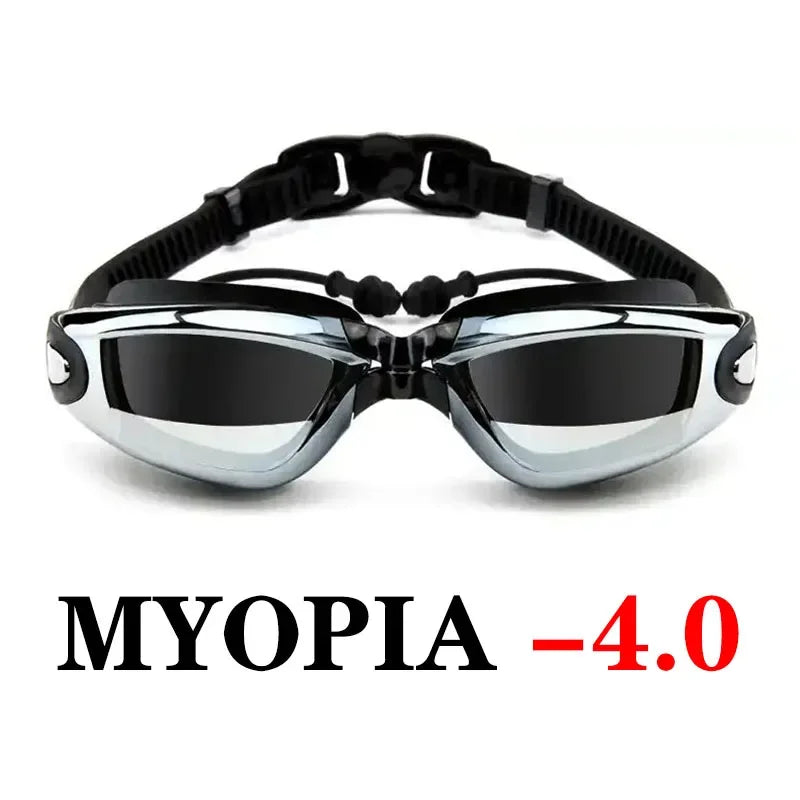 Frame Myopia Swim Goggles Earplug Anti Fog Waterproof Eyewear