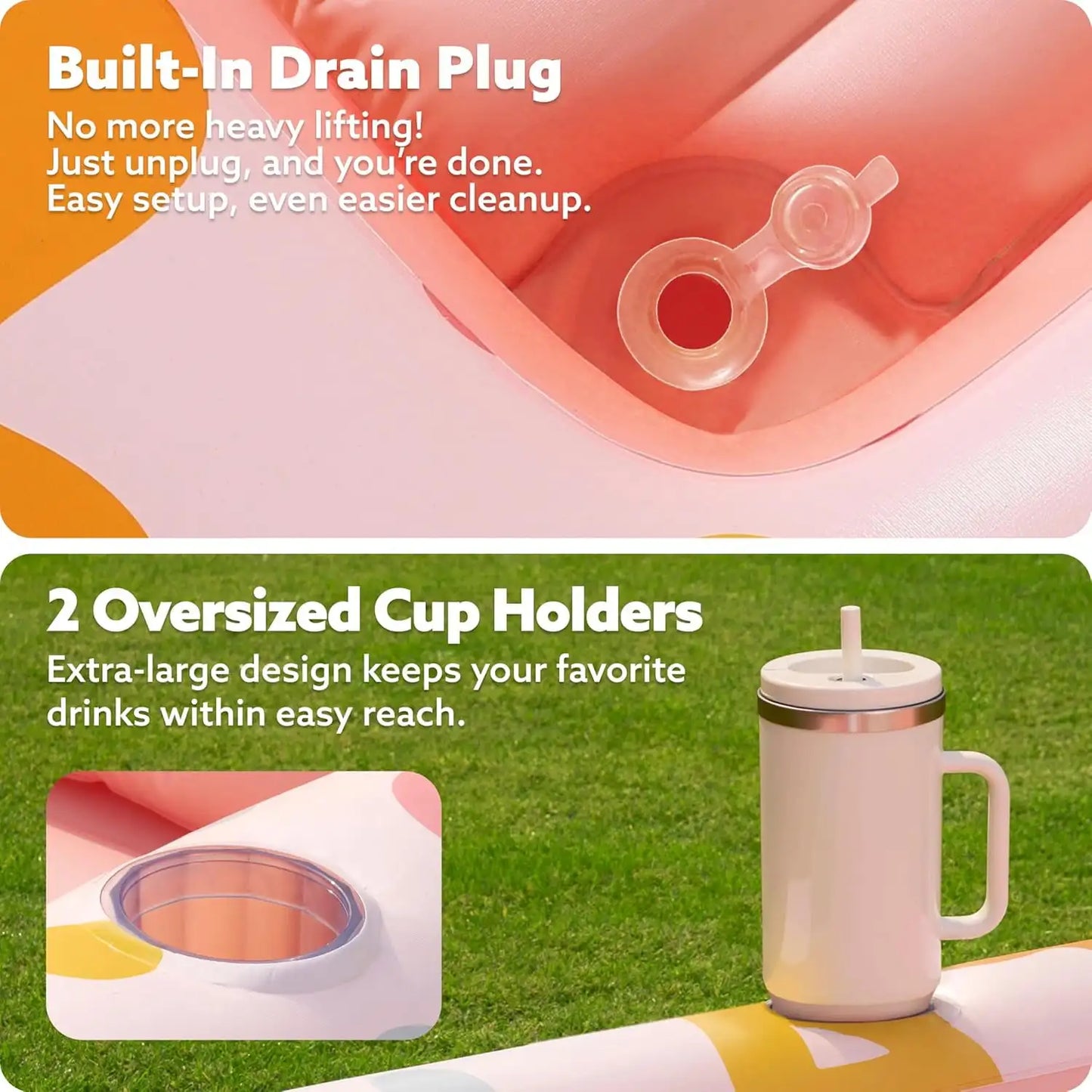 JOYFY Inflatable Pool Lounger Float Four In One Suntan Tub