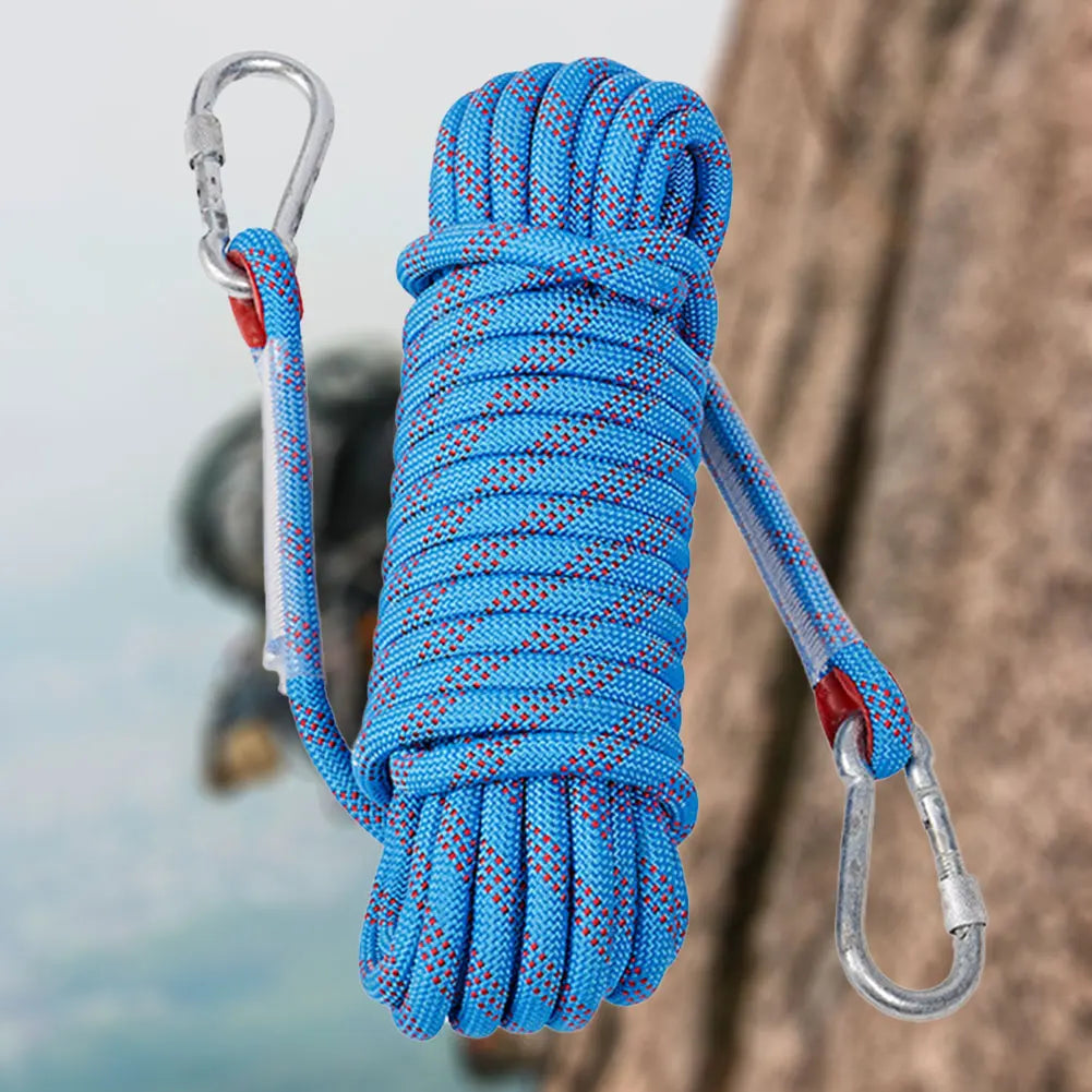 Outdoor Static Rappelling Rope With Two Hooks For Emergency Rescue