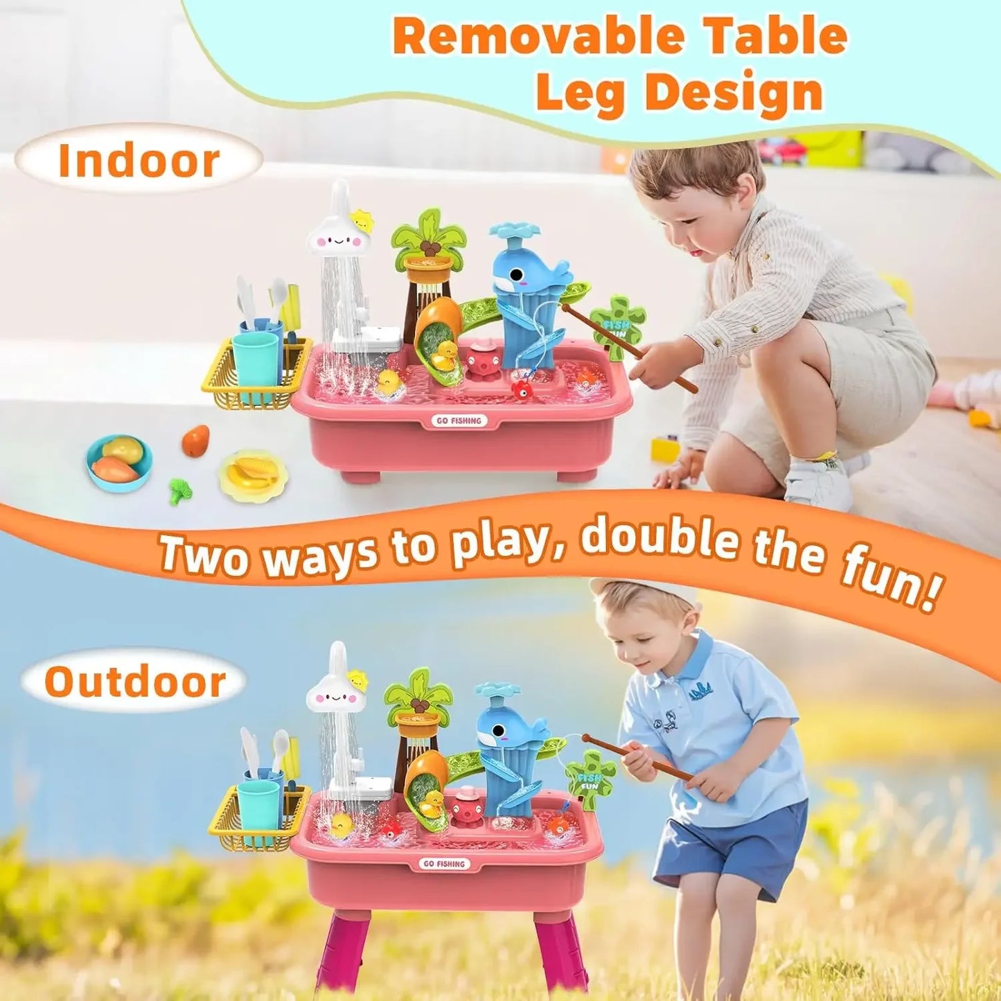 BOMPH Water Table For Toddlers With Pump