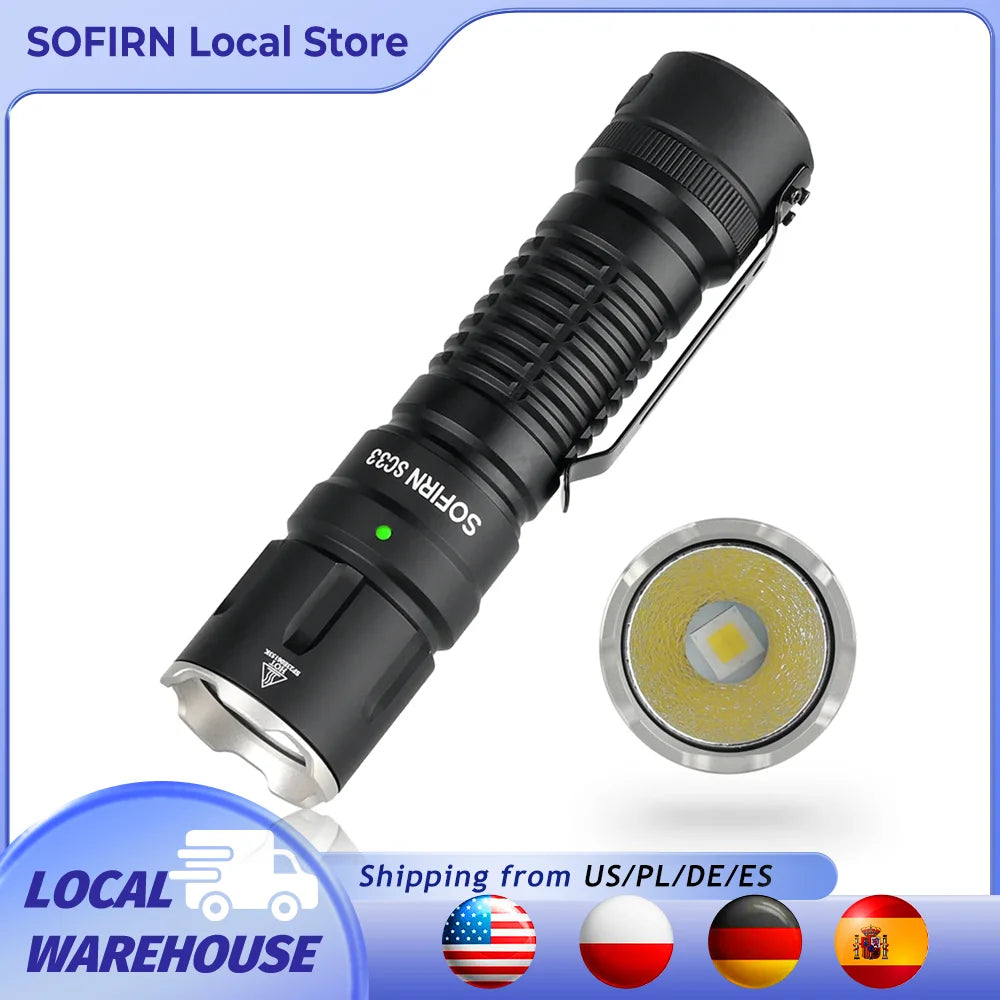 Sofirn SC33 XHP70.3 LED Flashlight 5200lm USB C Rechargeable