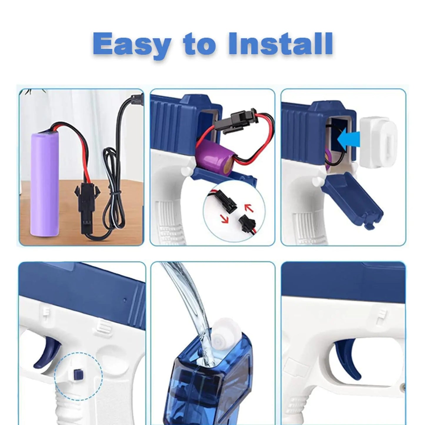 CONUSEA Electric Water Gun Squirt Pistol Outdoor Pool Beach Fun