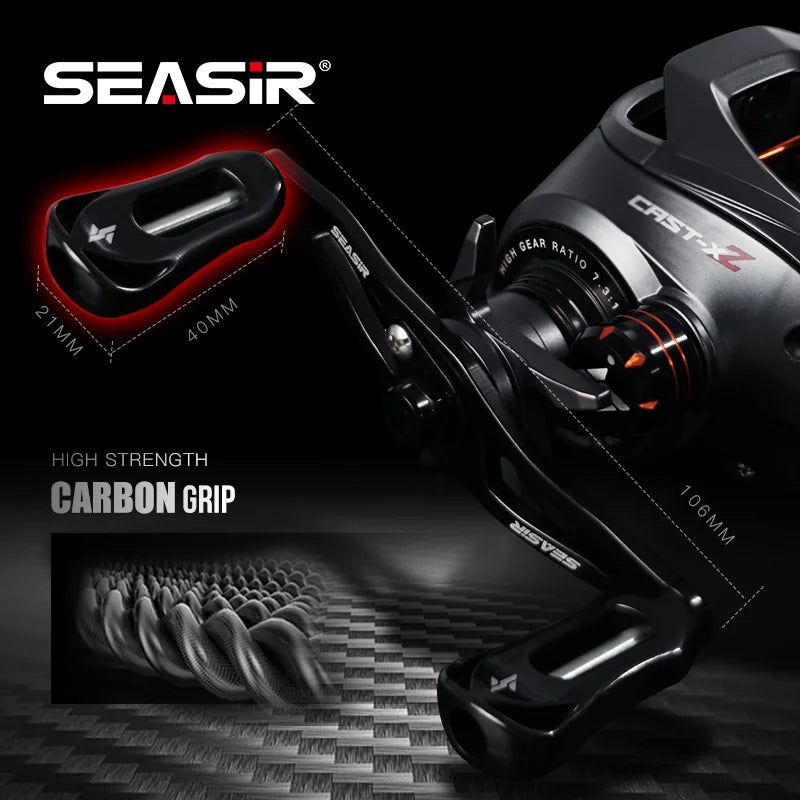 SeaSir Cast X2 Baitcasting Reel 7.3:1 Hybrid Ceramic Bearings