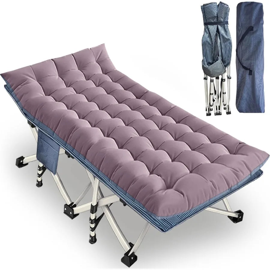 XMSJ Camping Cot With Mattress Folding Heavy Duty Bed
