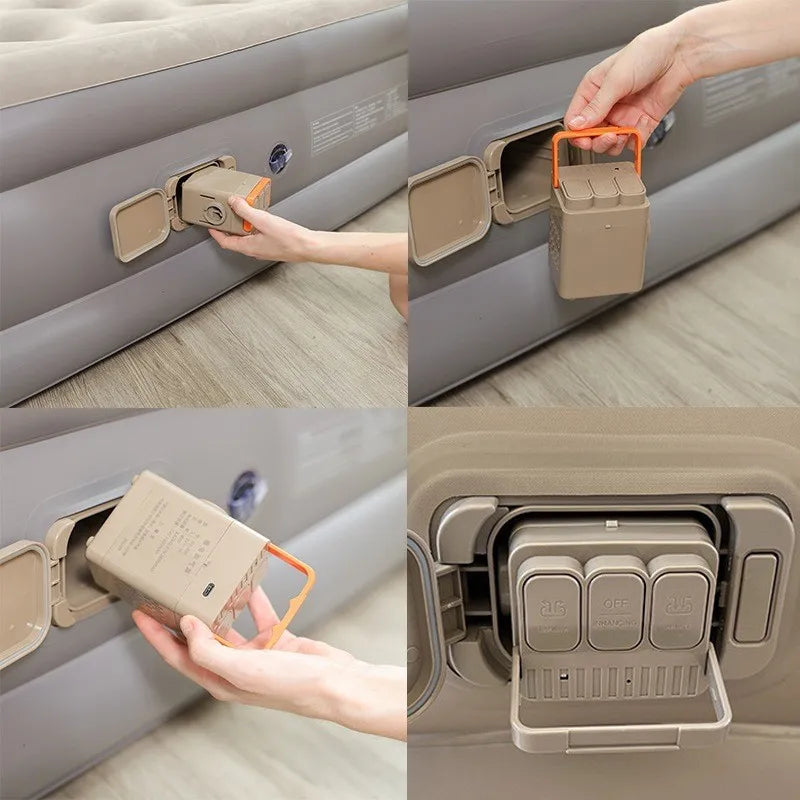 Automatic Inflatable Mattress With Built-In Pump For Indoor Outdoor Use