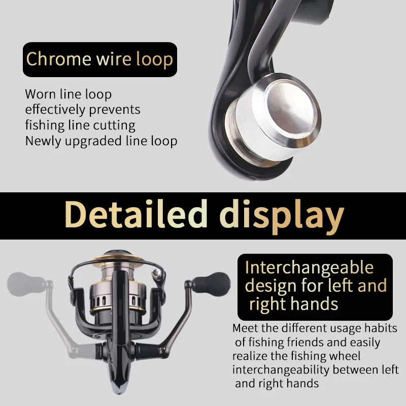 Two-Hand Rotating Fishing Reel He1000-7000 Series