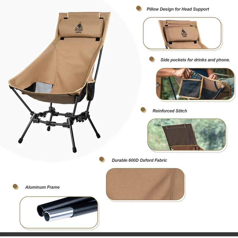 ONETIGRISH OneTigris Portable High Back Camping Chair