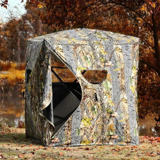 Three Person Portable Pop Up Ground Hunting Blind With Tiedowns