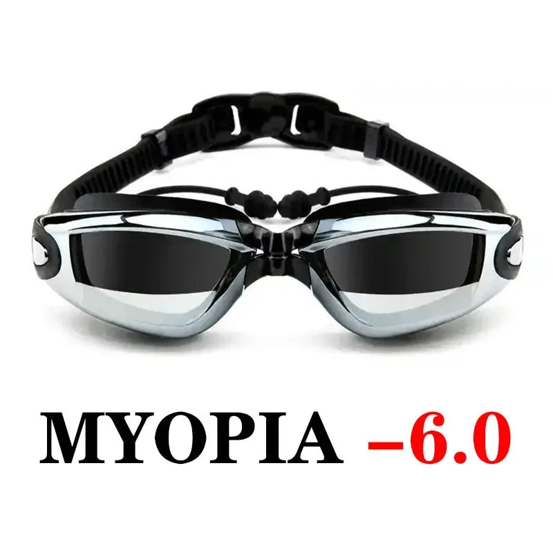 Frame Myopia Swim Goggles Earplug Anti Fog Waterproof Eyewear
