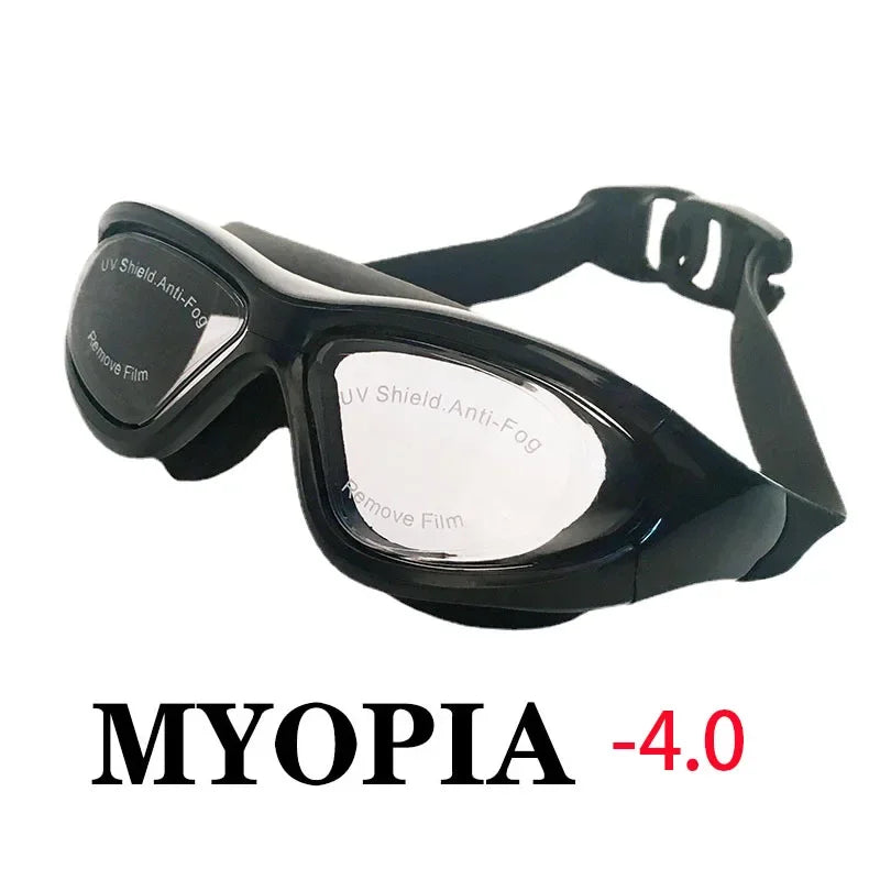 Frame Myopia Swim Goggles Earplug Anti Fog Waterproof Eyewear