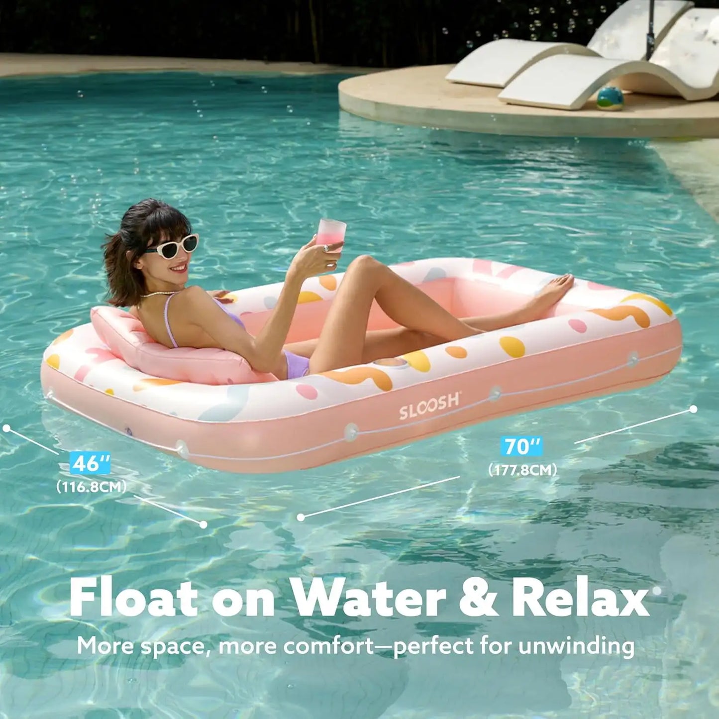 JOYFY Inflatable Pool Lounger Float Four In One Suntan Tub