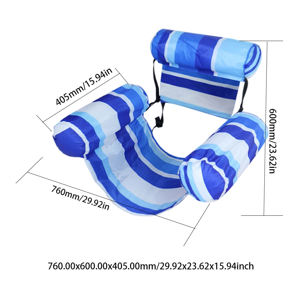 VKTECH Inflatable Pool Lounger Chair With Arm Backrest