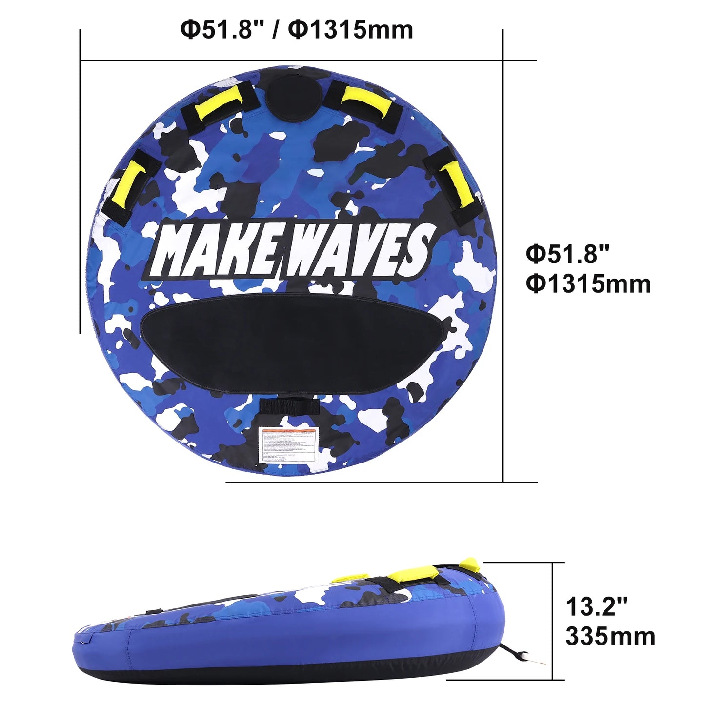 SucceBuy 3-Person Towable Tube for Boating