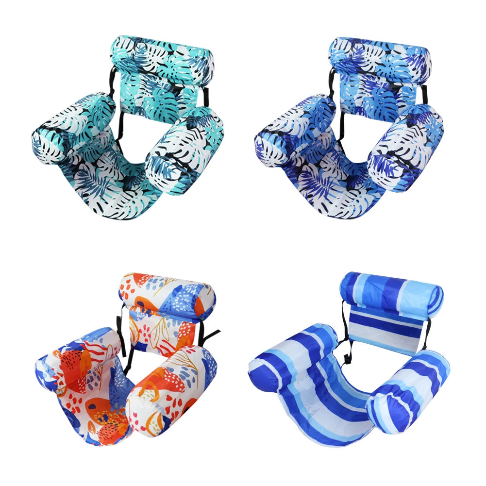 VKTECH Inflatable Pool Lounger Chair With Arm Backrest