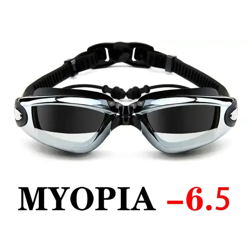 Frame Myopia Swim Goggles Earplug Anti Fog Waterproof Eyewear